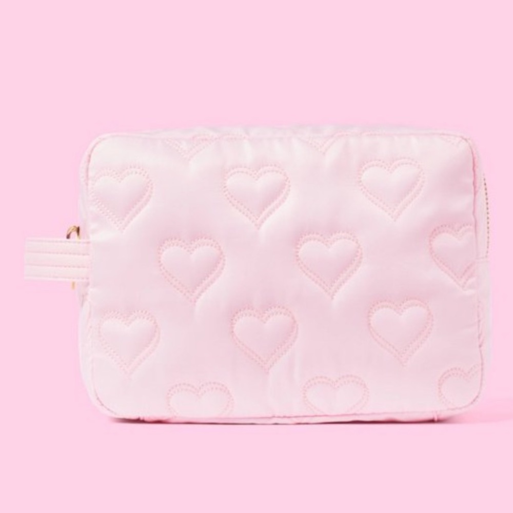 Stoney Clover Lane x Target Light Pink Quilted Hearts Large Pouch Bag